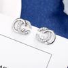 Antigo Gato Ning Xiao Xiang Estilo Brincos Na Moda Clássico Internet Celebridade Francesa Moda Elegante Diamante Duplo C Letra Brincos para Mulheres