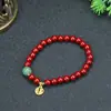 Pulsera de Moda Original de Cinabrio Mineral Arena Dorada Púrpura Pulsera de Cuenta de Círculo Único Collar Pulsera de Cinabrio Cuentas de Buda Suministro en Vivo