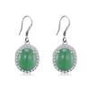 Aretes Tmall de plata esterlina S925 chapada, de jaspe, imitación calcedonia, ágata, retro, con circonitas de diamante completo para mujer