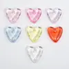Pulsera de cuentas transparentes en forma de corazón de resina acrílica de color, llavero colgante, collar, accesorios de joyería DIY al por mayor