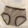 "Márgen de Caramelo" 7A Antibacterial Exfoliante Cachemira Ropa Interior de Niña Cintura Media Retro Algodón Maillard Calzones