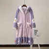 Pijama de Blancanieves para Mujer, Terciopelo Coral Otoño e Invierno Bata Larga de Franela para Mujer, Bata, Ropa de Casa, Pijamas Familiares