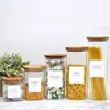 Frasco de Vidrio Transparente Cuadrado con Tapa de Madera de Acacia Apilable Almacenamiento de Cocina Granos de Café Frasco Sellado Pagatti