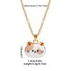 Collar con colgante de gato bonito de moda europea y americana, joyería de aleación con forma de animal para mujer, cadena de suéter de dibujos animados de nicho que combina con todo OL