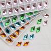 11*19mm diamante fondo plano perforadora de costura a mano color doble agujero colorido AB hebilla plana strass de cristal material de cristal diy