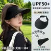 Sombrero de Sol Nuevo Estilo 2026 para Mujer, Protección Solar y Protección UV, Sombrero Hueco de Goma Negro Terciopelo de Verano, Ala Ancha, Sombrero sin Costuras