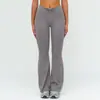 Calça Plissada Flare de Cintura Alta Transfronteiriça Calça de Perna Larga Flare Escovada Micro Flare Calça Flare Esportiva de Corrida Lazer ao Ar Livre 9313