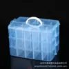 Caja Organizadora de Cosméticos Transparente de Plástico Caja de Almacenamiento Portátil de Tres Niveles Caja de Almacenamiento Desmontable de 30 Compartimentos Tipo Bloque de Construcción Caja de Juguetes
