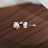 Aretes de diente de león de plata esterlina S999 para mujer, moda simple, creativos, con tuercas para el hueso de la oreja, duerme sin quitar los tornillos