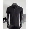 Camisa Polo de Verano Nueva de Alta Elasticidad Estilo Old Money Cuadros Solapa Manga Corta para Hombre Casual Verano Holgada Talla Grande Camiseta de Manga Corta