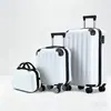 Conjunto de Malas de 3 Peças 12/14/20 Polegadas Mala Rígida ABS com Rodas Spinner Silenciosas