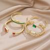 Estación independiente transfronteriza de Europa y Estados Unidos AliExpress pulsera de dama de color retro con circonita geométrica de amor moda joyería de alta gama