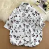 Camisa Havaiana Floral de Manga Curta Masculina Solta e Versátil Verão Estilo Hong Kong Camisa Marca de Moda de Hong Kong Top Casual Bonito