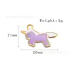 Colgante de Acero Inoxidable con Goteo de Aceite de Unicornio de Dibujos Animados Animal Colgante para Teléfono Móvil Pulsera Collar Pendientes Accesorios
