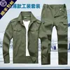Traje de Trabalho Fino de Verão Masculino Soldador Manga Longa Anti-queimadura Resistente ao Desgaste Reparo Automotivo Respirável Roupas de Proteção para o Trabalho Calças Ferramentas