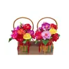 Danza Yangko, accesorios de danza de portar canastas de flores, llevar las canastas de flores a la casa de los padres, vara de carga roja, actuación folclórica, actuación festiva