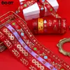 Cinta con Tema del Año del Caballo 2026 Lazo Hecho a Mano DIY Decoración Festiva de Año Nuevo Cinta Roja con Dorado