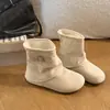 Botas femininas estilosas de estilo retrô para aumentar a altura, para uso diário de pessoas baixinhas, novas botas da moda para outono de 2026, versáteis, de camurça, que afinam a silhueta, de cano médio