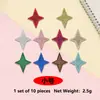 Novo Patch de Tecido Bordado Estrela de Quatro Pontas com Glitter Estrelas Coloridas Adesivo Termocolante Roupas Chapéus Bolsas Embalagem Patch Decorativo Atacado