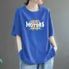 Camiseta feminina branca de algodão sintético de manga curta, novo estilo verão 2024, top casual solto versátil de nicho