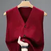 Chaleco Otoñal de Moda para Hombre, Cárdigan para Hombre de Mediana Edad, Chaleco de Punto Cálido sin Mangas