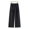 Pantalones de pierna ancha de moda nuevos de otoño hechos a medida, de cintura alta, adelgazantes, adecuados para ir al trabajo, casuales, holgados, versátiles, simples, de pierna ancha estilo traje