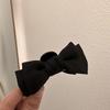 2024 Nuevo Clip para Cabeza de Princesa con Lazo Negro Clip Pequeño para Flequillo Adorno para el Cabello Celebridad de Internet Femenino Lateral Frente