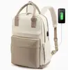 Mochila de moda transfronteriza con bloques de color para mujer, bolsa para portátil y libros, mochila de viaje de gran capacidad con asa al por mayor