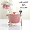 Er Li Bol para Hornear con Tapa, Bol para Postre Binaural, Bol para Sopa, Cerámica, Bol para Huevo al Vapor, Taza, Tapa para Bol de Comida Complementaria para Bebé, Alta Resistencia