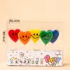 Estilo ins decoração de bolo de aniversário de desenho animado velas flores chapéus de festa urso de pelúcia rosto sorridente corações velas de aniversário infantil
