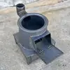 Estufa Calefactora para Invierno, Estufa de Doble Uso para Leña y Carbón, Tamaño Grande para Uso en Interiores, Placa de Acero para Calefacción del Hogar