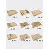 Bandeja de exibição de joias de linho Bandeja de exibição de balcão com ornamento de jade e pedras preciosas Bandeja de 12 compartimentos para miçangas soltas