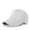 Boné de beisebol com aba rígida fina de rede para primavera e verão, clássico com logo R, chapéu esportivo de velcro para homens e mulheres, versátil para lazer
