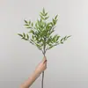 Rama de Bambú Nandina Simulada Hojas Degradado Rojo-Verde Nuevo Estilo Chino Decoración Suave Ramas de Árbol Falsas Arreglo Floral de Interior Paisajismo Plantas Verdes Falsas Venta al por Mayor