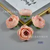 Botões de Rosa de Seda Artificial com Folhas, Flores de Botão de Chá, Acessórios de Flor para Pente de Ópera, Arranjo de Flores
