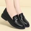 Zapatos de Cuero de una Pieza para Primavera y Otoño, Zapatos Cómodos para Mujeres de Mediana Edad y Mayores, Zapatos de Salón de Corte Profundo, Zapatos Profesionales de Trabajo de Suela Blanda para Mujer
