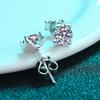 Pendientes de Plata de Ley S925 Xindeyi para Mujer, Tachuelas de Cabeza de Toro, Elegantes y Sencillos, Moissanita para Boda, Venta al por Mayor desde el Fabricante