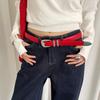 Cinturón Rojo de Diseñador Único para Mujer, Estilo Nuevo Versátil, Cinturón Estrecho de Moda para Combinar con Jeans, Ceñidor de Cintura