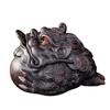 Decoración de té para mascotas de cerámica morada, sapo de la suerte, decoración creativa hecha a mano para bandeja de té, mesa de té, mesa de té, pequeños accesorios