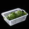 Colador de Cocina para Lavar Verduras, Cesta Escurridora, Cesta de Plástico para Verduras en el Fregadero, Colador para Olla Caliente Picante, Cesta Rectangular Grande Comercial para Verduras