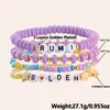 Pulseira Estrela Colorida Macia de Argila Popular Transfronteiriça Contas Banhadas a Ouro Cobre Conjunto de Pulseiras Empilháveis Letra Caçador de Demônios