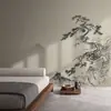 Estilo chinês moderno conceito artístico paisagem TV sofá fundo papel de parede Pano de parede sala de estar sala de chá pintura a tinta clássica pinho mural