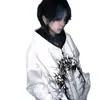 Sudadera con capucha fina estilo gótico oscuro americano para hombre y mujer, prenda exterior con estampado de tatuajes para otoño e invierno