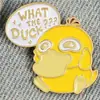 Broche de Pato Amarelo Fofo Criativo de Desenho Animado Transfronteiriço Modelo de Caixa de Diálogo com Letras Pintura Assada Corsage Acessórios Versáteis Distintivo