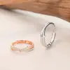 Anillo Par de Pareja Mobius Rebaja Caliente Espinas Plata de Ley Diseño Creativo de Nicho Estilo Ins Anillo Simple Anillo Abierto