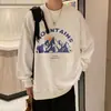 Moletom Masculino 20205 Outono e Inverno Novo Estilo Hong Kong Gola Redonda Manga Longa Jovem Marca Tendência Tendencioso Solto Casual Tops para Homens