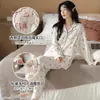 Ropa Postparto Pijamas de Lactancia para Mujer Estilo Primavera y Otoño Mujeres Embarazadas Postparto Otoño e Invierno Algodón Puro Manga Larga Maternidad Alimentación Ropa de Casa Conjunto