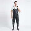 Macacão impermeável, conjunto de chuva de meio corpo, calça de chuva com botas de chuva, calça de pesca de couro, conjunto de pesca masculino de corpo inteiro, design espessado para pesca em reservatório
