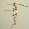 Pulsera de Cuentas de Oración Bodhi Multitesoro Natural Multibendición, Colgante de Mascota Lindo Reductor de Edad Estilo Bosque, Adorno de Mano Unisex para Pareja