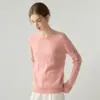 Estilo Sencillo Cachemira Cuello Redondo Manga Larga Tejido de Lana Espiga Trenzado Jersey Versátil Casual Cálido Sencillo Para Mujer